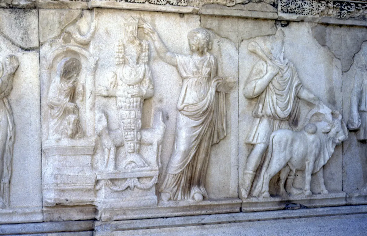 A relief on the stage building of the theatre